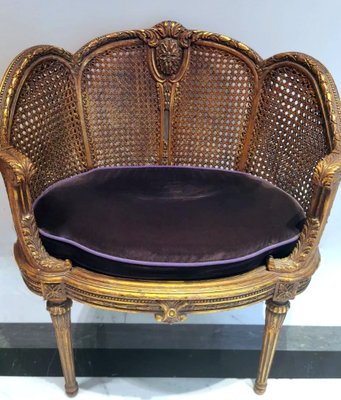 Large French Louis XVI Style Chair in Vienna Straw, 1950-QRS-1788444