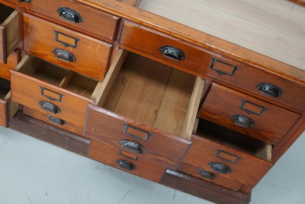 Large French Parisian Pitch Pine Bijouterie Shop Counter / Cabinet, 1930s-XO-1784673