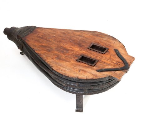 Large French Provincial Fruitwood Blacksmith Forge Bellows Coffee Table, 1860s-MY-1804489