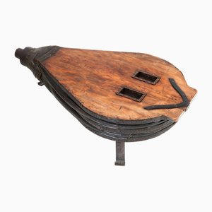 Large French Provincial Fruitwood Blacksmith Forge Bellows Coffee Table, 1860s-MY-1804489