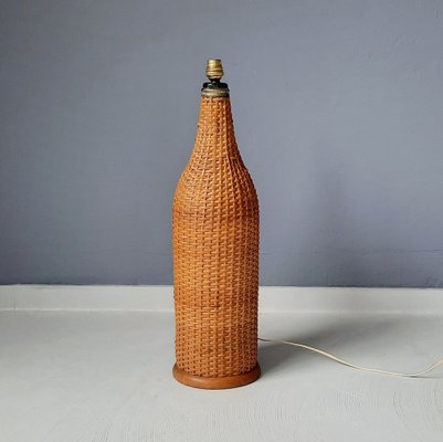 Large French Rattan Bottle Lamp, 1960s-SJU-1748715