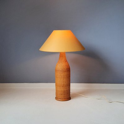 Large French Rattan Bottle Lamp, 1960s-SJU-1748715