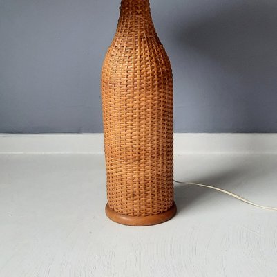 Large French Rattan Bottle Lamp, 1960s-SJU-1748715