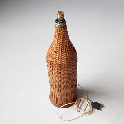 Large French Rattan Bottle Lamp, 1960s-SJU-1748715