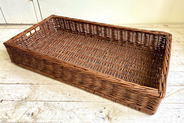 Large French Wicker Bakery Basket, 1950s-WZZ-1264284