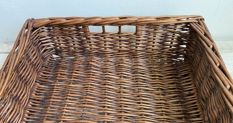 Large French Wicker Bakery Basket, 1950s-WZZ-1264284