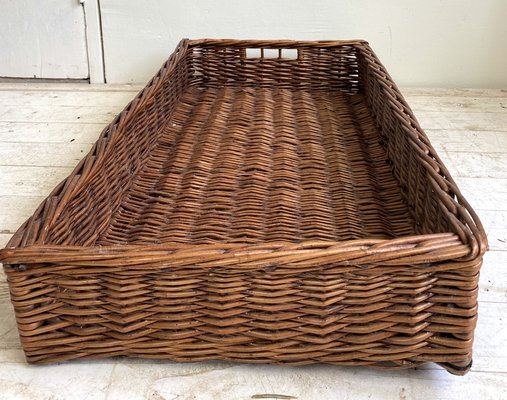 Large French Wicker Bakery Basket, 1950s-WZZ-1264284