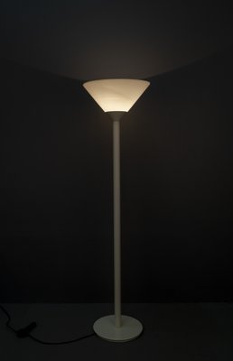 Large Futuristic German Mouth-Blown Frosted Glass Floor Lamp from Limburg, 1960s-VLO-1167869