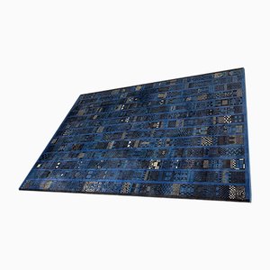 Large German Blue Patterned Expo Rug by Prof. Margret Hildebrand for Anker Teppich, 1950s-VQG-859909