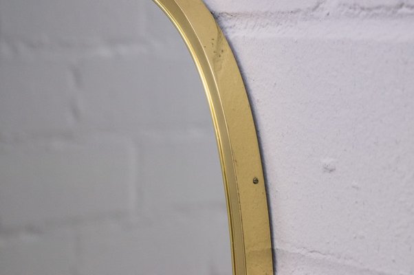 Large German Brass Wall Mirrors from Gebrüder Schöninger, Munich, 1950s, Set of 2-KQB-1279826