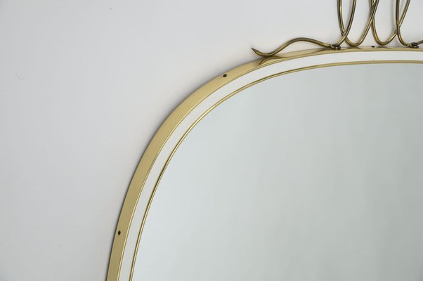 Large German Brass Wall Mirrors from Gebrüder Schöninger, Munich, 1950s, Set of 2-KQB-1279826