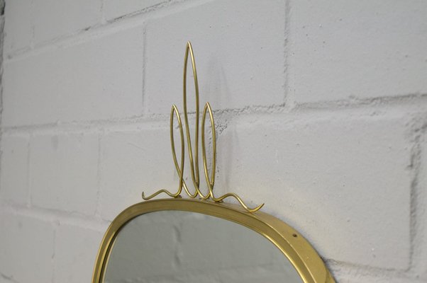 Large German Brass Wall Mirrors from Gebrüder Schöninger, Munich, 1950s, Set of 2-KQB-1279826