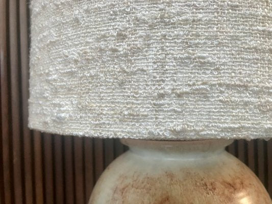 Large German Ceramic & Silk Table Lamp, 1960s-JP-968894