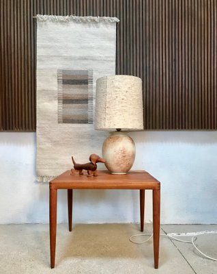 Large German Ceramic & Silk Table Lamp, 1960s-JP-968894