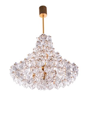 Large German Chandelier in Crystal and Brass from Kinkeldey, 1960s-DEK-1382506