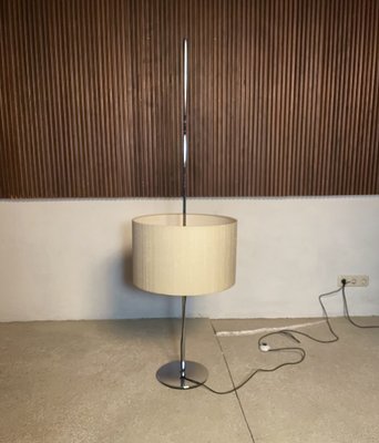 Large German Chromed Floor Lamp with Adjustable Lampshade from Staff, 1960s-JP-1259288