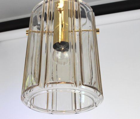 Large German Cylindrical Glass Lantern Pendant from Limburg, 1960s-UGR-1086094