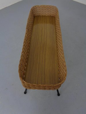 Large German Flower Planter in Rattan and Steel, 1950s-RDW-2033254