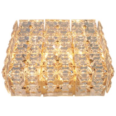 Large German Flush Mount Faceted Crystal Light Fixture by Kinkeldey-UGR-1085525