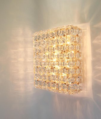 Large German Flush Mount Faceted Crystal Light Fixture by Kinkeldey, 1970s-UGR-1086032