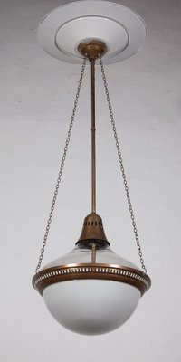 Large German Glass and Opaline Pendant, 1908-KL-1409882