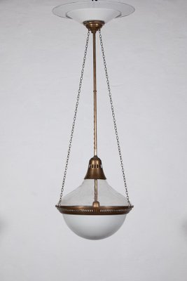 Large German Glass and Opaline Pendant, 1908-KL-1409882