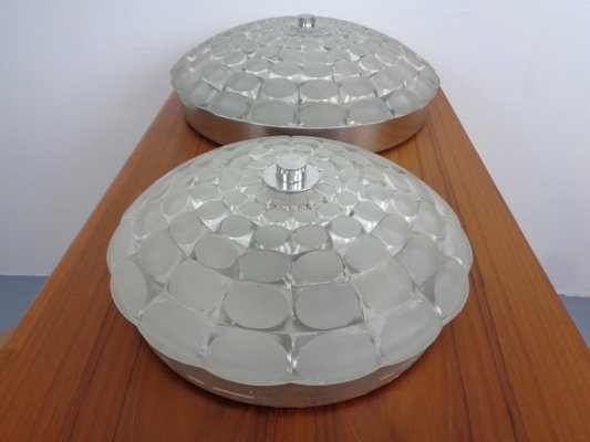 Large German Glass Ceiling Lights, Set of 2, 1960s-RDW-1080459