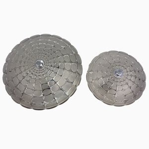 Large German Glass Ceiling Lights, Set of 2, 1960s-RDW-1080459