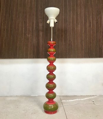 Large German Glazed Ceramic Floor Lamp from Kaiser Idell / Kaiser Leuchten, 1960s-JP-736096