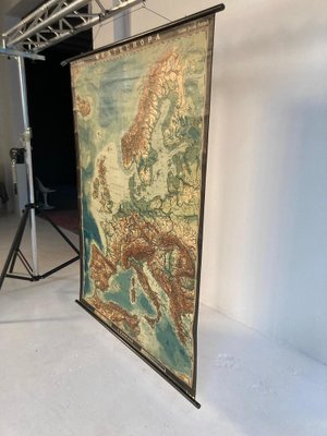 Large German Linen School Map of Europe, 1930s-QVY-1771250