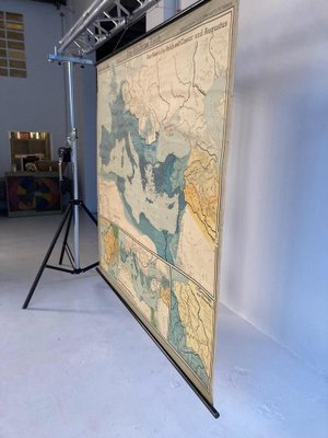 Large German Linen School Map of the Roman Empire, 1960s-QVY-1771252