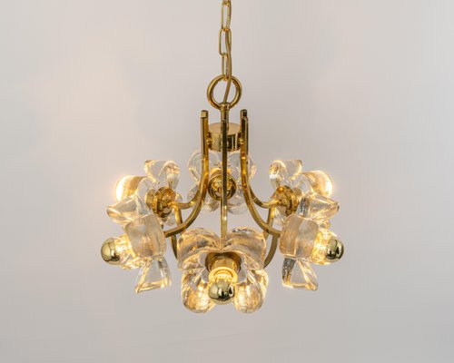 Large German Pendant in Brass and Crystal Glass from Sische, 1970s-UGR-1319232