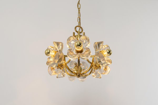 Large German Pendant in Brass and Crystal Glass from Sische, 1970s-UGR-1319232