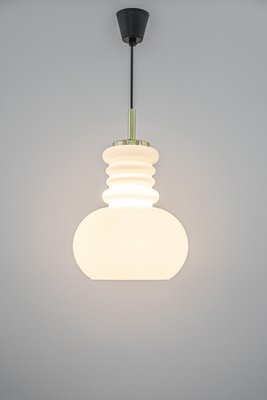 Large German Pendant Light in White Opal Glass from Peill & Putzler, 1970-UGR-1372742