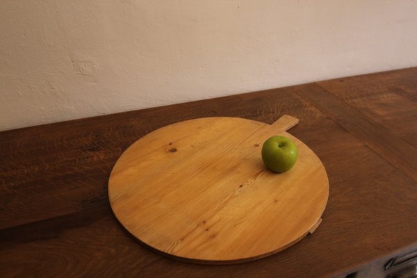 Large German Round Wooden Cutting Board, 1950s-TAT-2024582