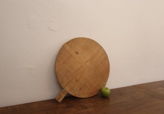 Large German Round Wooden Cutting Board, 1950s-TAT-2024582