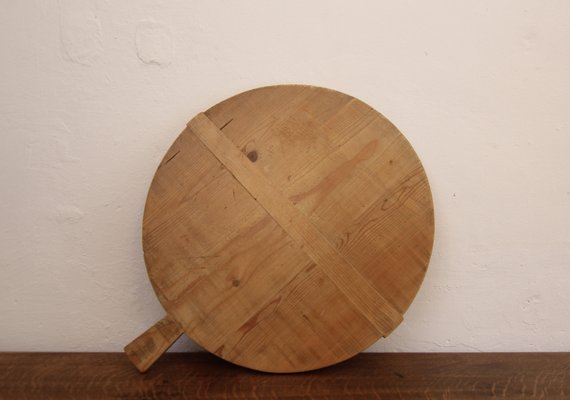 Large German Round Wooden Cutting Board, 1950s-TAT-2024582