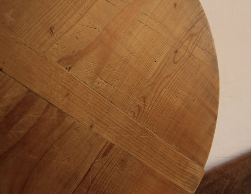 Large German Round Wooden Cutting Board, 1950s-TAT-2024582