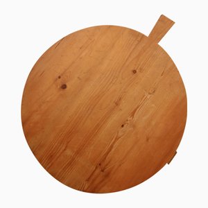 Large German Round Wooden Cutting Board, 1950s-TAT-2024582