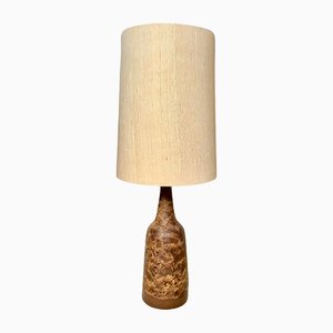 Large German Table Lamp in Ceramic with Wild Silk Lamp Shade, 1960s-JP-1194009