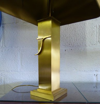 Large Gilded Table Lamp from Deknudt, Belgium, 1970s-AWL-832920