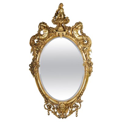 Large Gilded Wall Mirror in Style of F. Linke, Paris-FLW-1401770