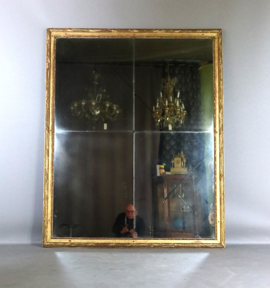 Large Gilded Wood Mirror, Late 18th Century-Early 19th Century