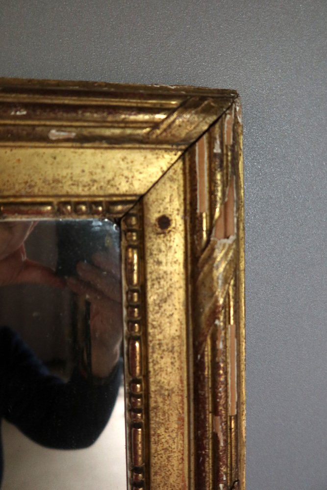 Large Gilded Wood Mirror, Late 18th Century-Early 19th Century