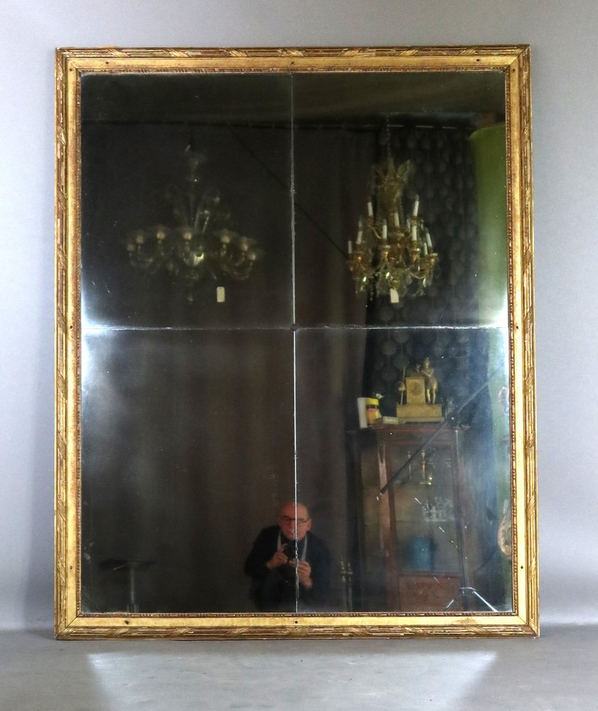 Large Gilded Wood Mirror, Late 18th Century-Early 19th Century