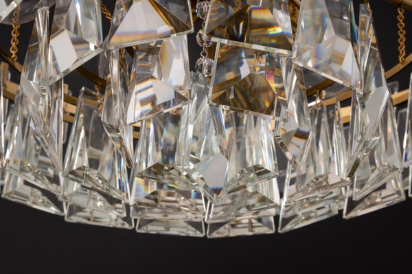 Large Gilt Brass and Crystal Chandelier from Palwa, Germany, 1970s-UGR-1325518