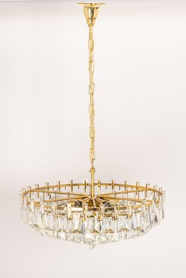 Large Gilt Brass and Crystal Chandelier from Palwa, Germany, 1970s-UGR-1325518