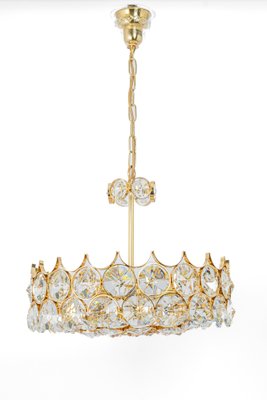 Large Gilt Brass Chandelier attributed to Palwa for Sciolari, Germany, 1970s-UGR-1383220