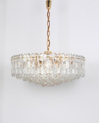 Large Gilt Brass Glass Chandelier Palazzo from Kalmar, Austria, 1970s-UGR-1085830