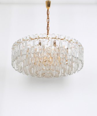 Large Gilt Brass Glass Chandelier Palazzo from Kalmar, Austria, 1970s-UGR-1085830